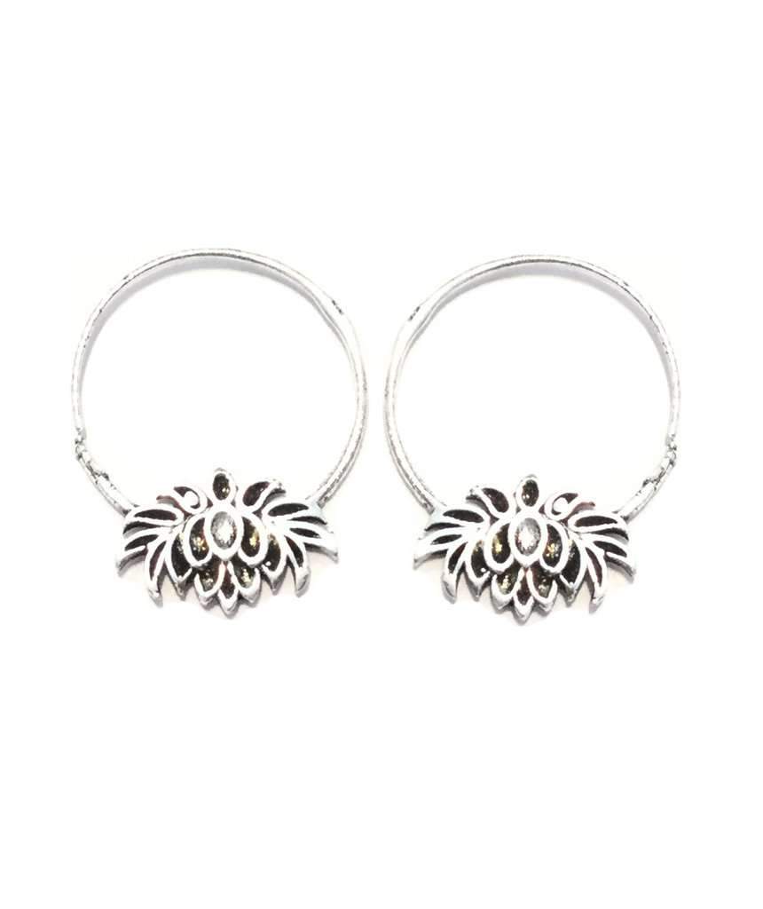 Lotus flower hoops earrings - Chakras Store
