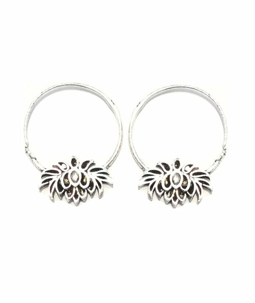 Lotus flower hoops earrings - Chakras Store