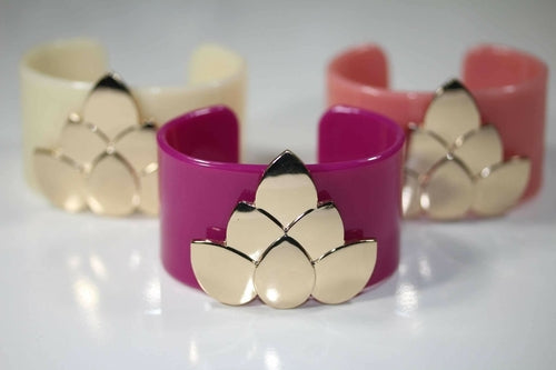 Lotus Flower Cuff Bangles - Chakras Store