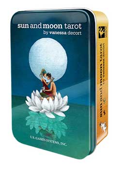 Sun and Moon tarot deck in a tin by Vanessa Decort - Chakras Store