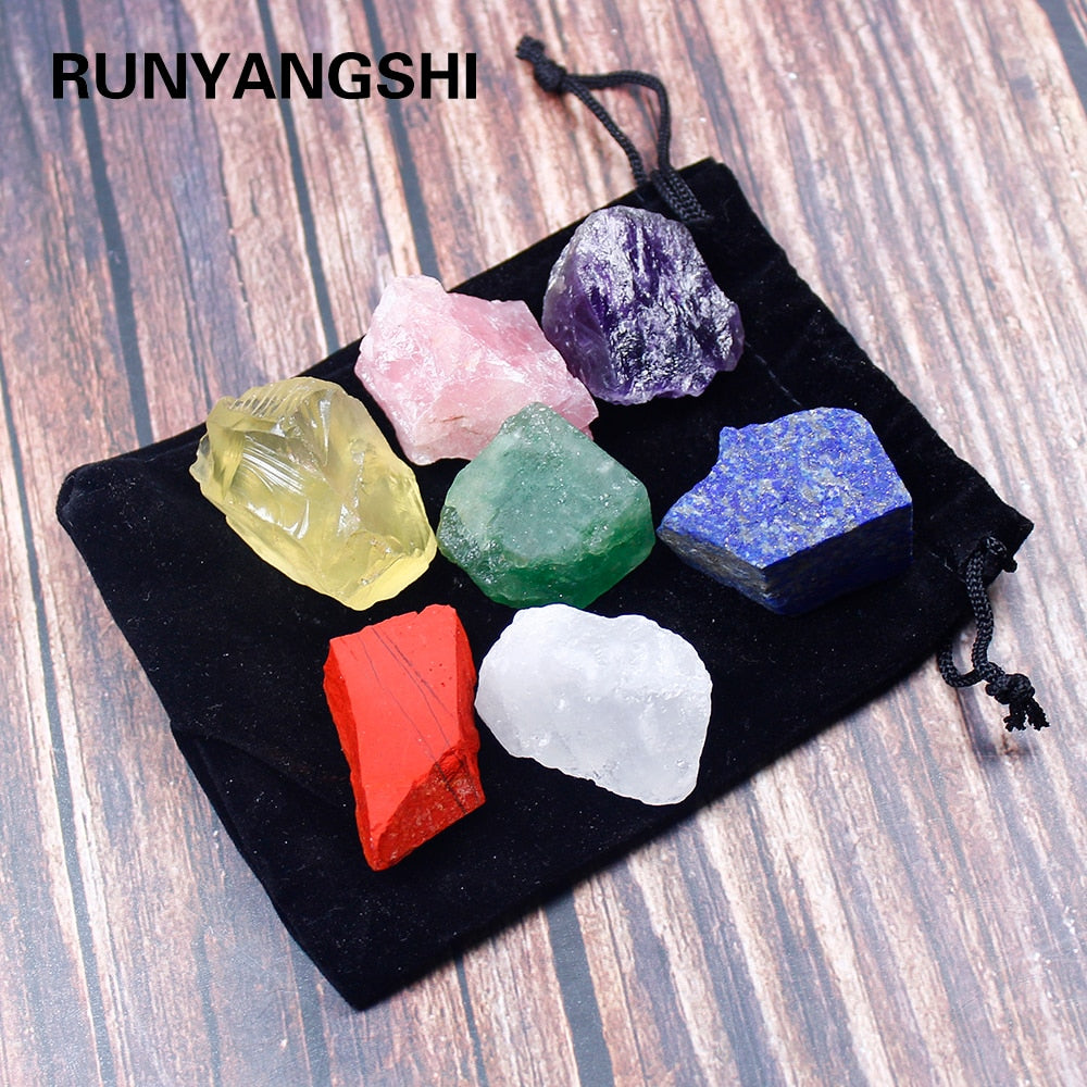 Set of Natural Crystal Stones For The Seven Chakras - Chakras Store