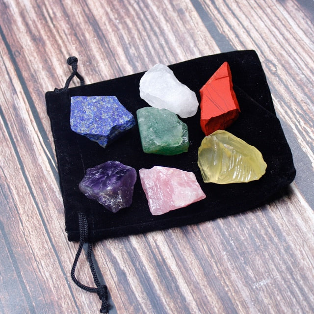 Set of Natural Crystal Stones For The Seven Chakras - Chakras Store