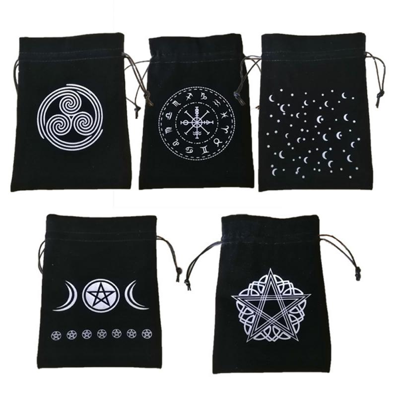 German thick velvet 13x18cm Tarot Oracle Card Special Brand Bag Storage Bag Witch Fortune-Telling Game Portable Supplies - Chakras Store
