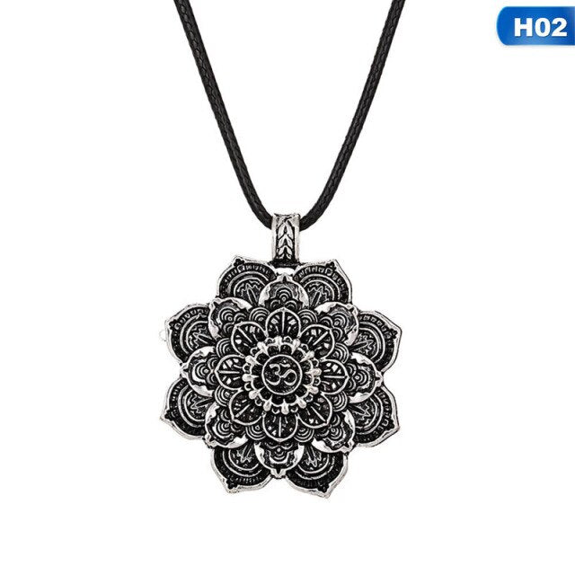 New Hot 1Pcs Tibet Spiritual Necklace Tibet Mandala Pendant Necklace Geometry Amulet Religious Jewelry Wholesale - Chakras Store