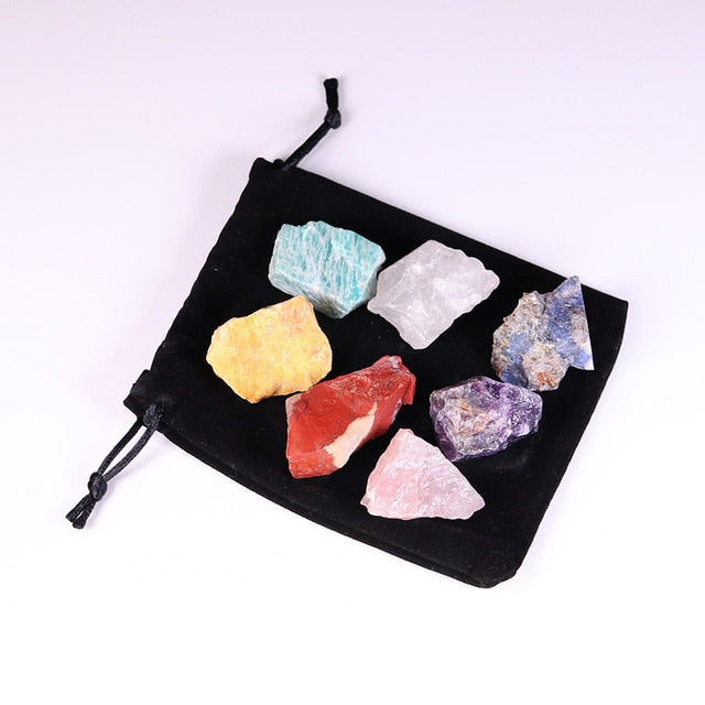 Set of Natural Crystal Stones For The Seven Chakras - Chakras Store