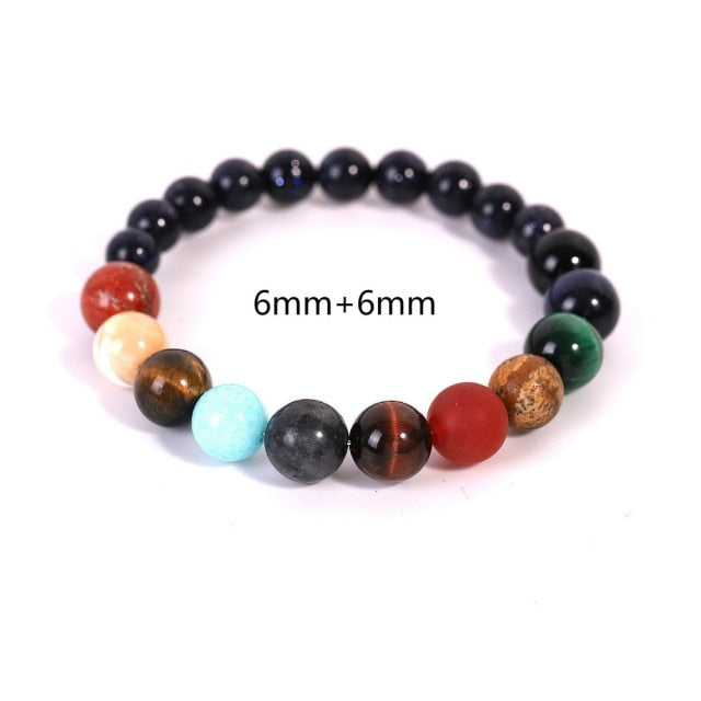 Lovers Eight Planets Natural Stone Bracelet Universe Yoga Chakra Galaxy Solar System Beads Bracelets for Men Women Jewelry - Chakras Store