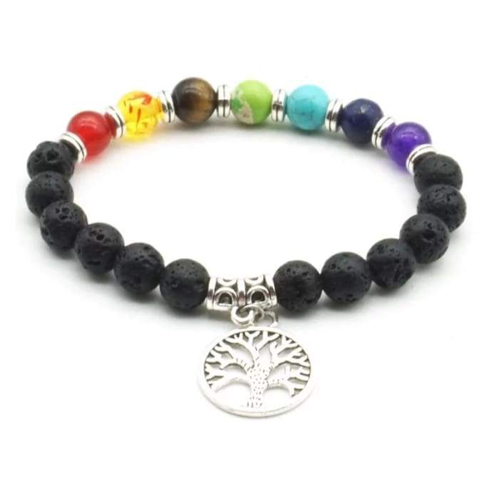 Tree of Life 7 Chakra Healing Balance Essential Oil Large Medallion - Chakras Store